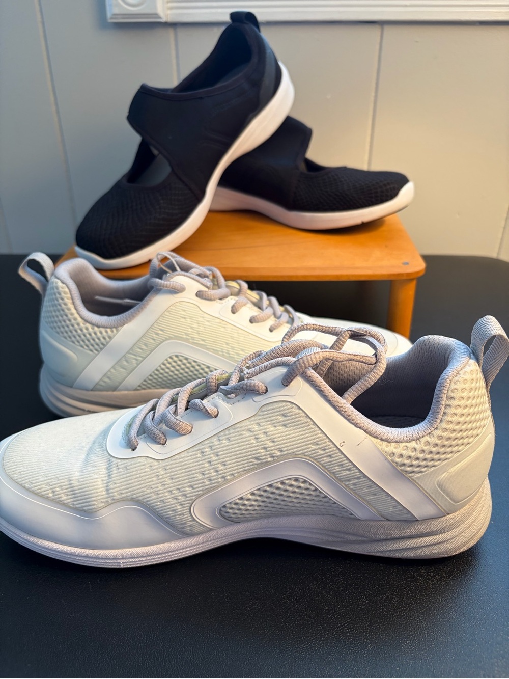 Vionic Walking Shoe Bundle Agile JoJo White Sneaker & Sky Sonnet Mary Jane